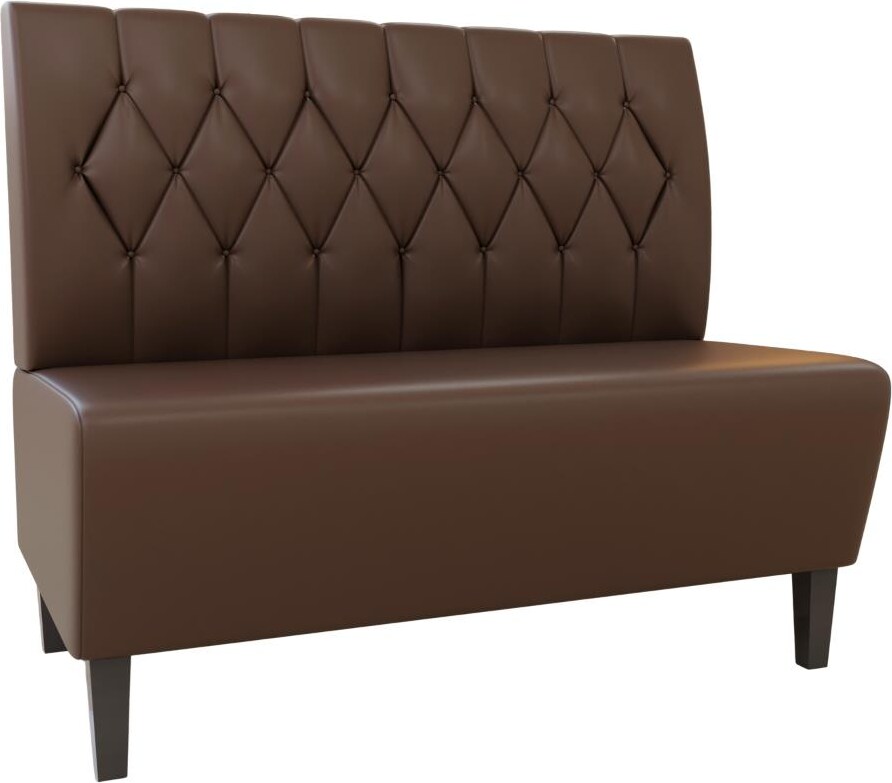 Gastro Sitzbank Paris | 160 cm breit | Kunstleder Braun | Diamant | Dinerbank