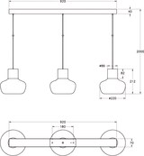 thumbnail of Kino LED-Pendelleuchte 36 W 3900 lm 3000 K dimmbar, Metallrahmen und weißes Borosilikatglas - Schutzart IP20 Klasse 1