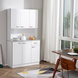 thumbnail of Alacena de cocina armario de cocina aparador de comedor con 1 cajón 6 puertas y estantes ajustable estilo moderno 101x39x180 cm blanco