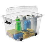 thumbnail of 5 Stück Aufbewahrungsbox transparent 40 Liter mit Deckel und Klickverschluss 530 x 400 x 320 mm inkl. Rollen
