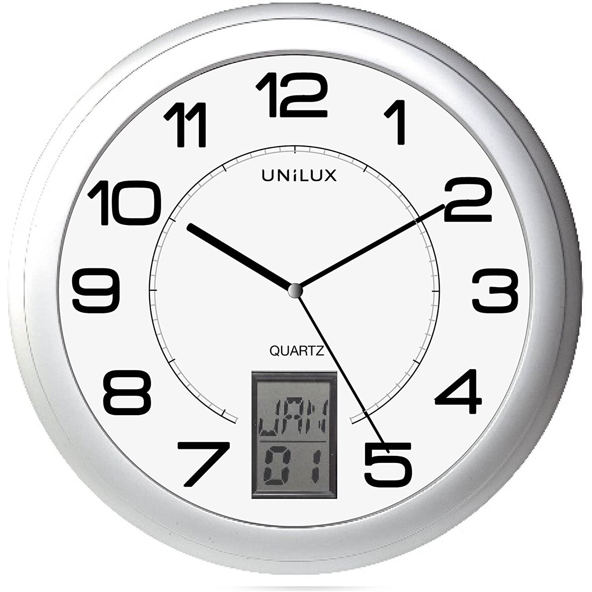 UNiLUX Wanduhr / Quarzuhr "INSTINCT", Durchm.: 305mm, silber