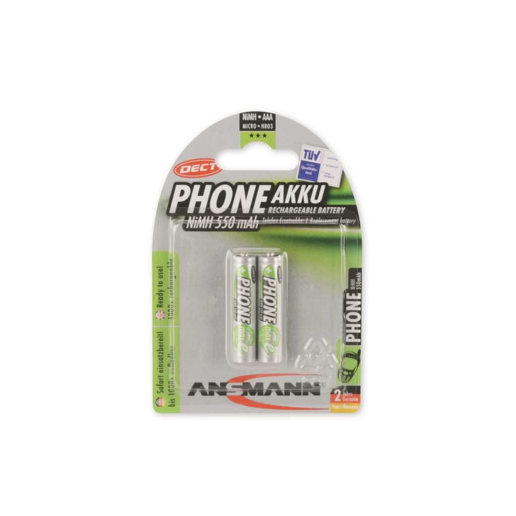 Ansmann DECT NiMH-Akku Micro 550mAh 2er Blister