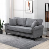 thumbnail of HOMCOM Sofá de 2 Plazas Tapizado en Poliéster con 2 Cojines 196x80,5x89 cm Gris