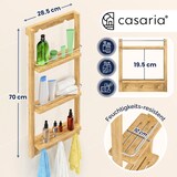thumbnail of CASARIA® Duschregal hängend Holz mit 3 Ablagen