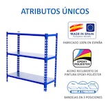 thumbnail of SimonRack Metallregal, 900x1200x400 mm, 3 Ebenen, Metallboden, 200 kg Biegepunkt, Blau/Verzinkt - Simonclick