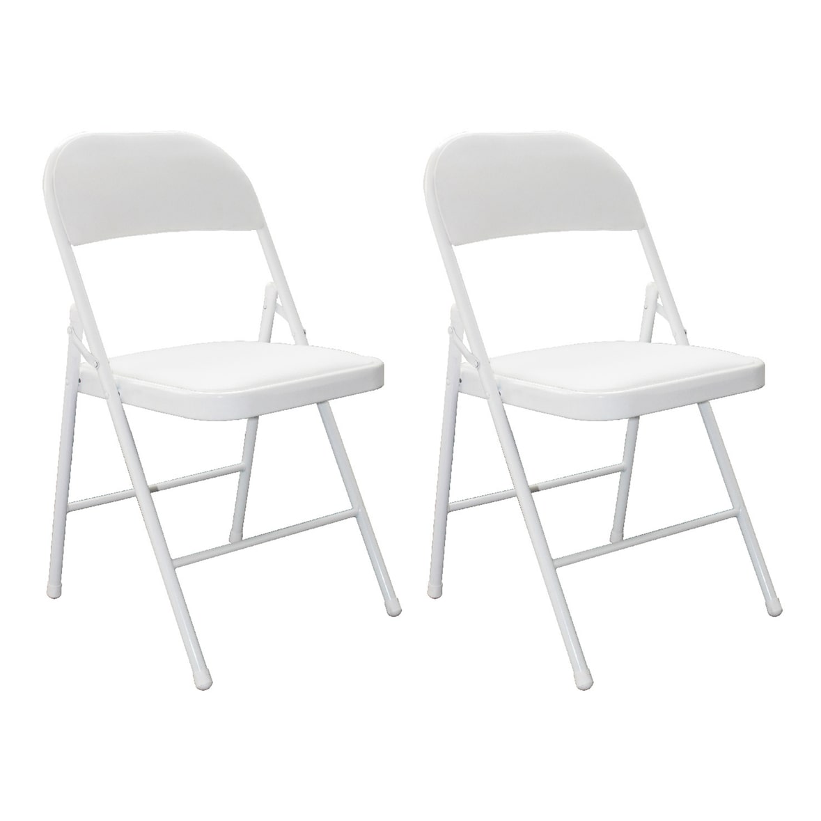 Pack 2 Sillas Blancas Plegables Premium Asiento y Respaldo Acolchado en Polipiel PU (78x45x45 cm)