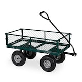 thumbnail of Relaxdays Handwagen, praktischer Bollerwagen für den Garten, mit Luftbereifung, klappbare Seitenteile, bis 200 kg, grün