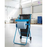 thumbnail of Putzrollenhalter FIX, fahrbar, mit Abfallsackhalterung, für Putzrollen bis 40 cm Breite