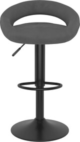 thumbnail of Barhocker KALSII höhenverstellbar 2er Set Dunkelgrau Samt  | Barstühle drehbar Küchenhocker Thekenhocker für Küche Hausbar