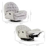 thumbnail of Manueller Relaxsessel mit 3 Positionen, drehbar und mit Wippfunktion, für Wohnzimmer, Sessel für Senioren, modernes Design – Pina–Grau