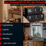 thumbnail of PRIOstahl Kistengriff Griff 1 Stück Schwarz 120 x 80mm + Befestigungsschrauben aus Stahl für Truhen