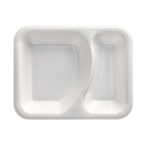 100 Siegelschalen, XPS 2-geteilt 825 ml 4,2 cm x 18,5 cm x 23,5 cm weiss laminiert