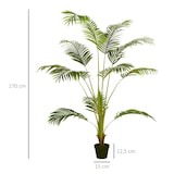 thumbnail of HOMCOM palmera areca artificial 170 cm árbol artificial con 11 hojas realistas y maceta de plástico decoración para interior salón oficina