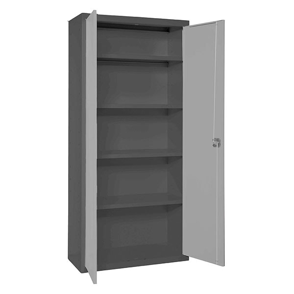 SimonRack Aktenschrank, Mehrzweckschrank, Stahl-Aufbewahrungsschrank, 4 Ebenen, Doppeltüren, Schloss - Simonlocker