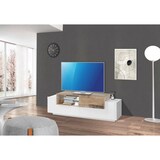 thumbnail of Dmora Mobile porta TV Pablo, Credenza bassa da soggiorno, Base porta TV, 100% Made in Italy, cm 160x45h51, Bianco lucido e Acero