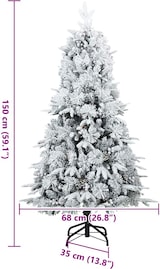 thumbnail of vidaXL Künstlicher Scharnier-Weihnachtsbaum schneebedeckt Weiß 150 cm