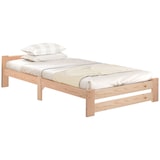 thumbnail of Merax Futonbett Holzbett Einzelbett 90x200 aus Kiefernholz mit Kopfteil & Lattenrost für Schlafzimmer Beige