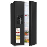 thumbnail of Exquisit Side by Side, 513 Liter, Standgerät, 513 Liter, LED-Beleuchtung, No-Frost, Schnellgefrieren, SBS5520-CF-040E inoxlook-az