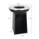 thumbnail of Taça de fogo com placa de grelhar HWC-K97 Fossa de fogo Cesto de fogo para churrasco Placa de cozinha exterior, aço inoxidável ~ Ø59cm preto