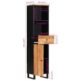 thumbnail of vidaXL Badschrank 38x33x160 cm Massivholz Akazie