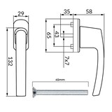 thumbnail of Fenstergriffe weiß 6 Stück Standard Aluminium Terassentürgriff außen Balkontürgriff Fenstergriffe