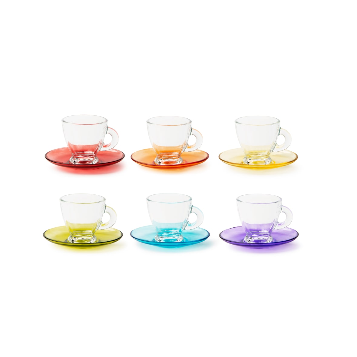 Excelsa set de 6 tazas de café Istanbul de vidrio 9 cl multicolor