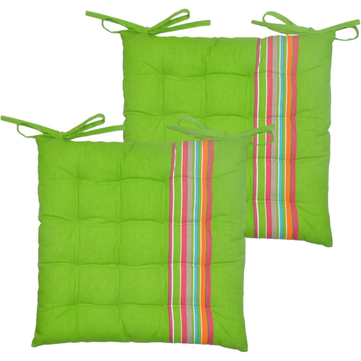 Cojines Acolchados para sillas de Cocina, cojin para terraza, jardín, balcón, Comedor. Tamaño 40 x 40 x 5cm (Verde 2 Pzas)