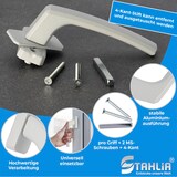 thumbnail of ergonomische Fenstergriffe weiß Standard Aluminium 6 Stück