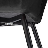 thumbnail of tectake Chaise Rembourrée aspect velours dossier ergonomique noir - 403663