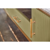 thumbnail of Mueble bajo para TV MARIA de KAWOLA, tapa de mármol, piel sintética, color verde oliva