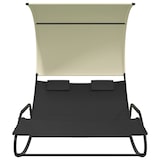 thumbnail of Helloshop26 - Transat chaise longue bain de soleil lit de jardin terrasse meuble d'extérieur double à bascule avec auvent noir et 02_0012766