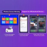 thumbnail of Mini Videoprojecteur 1080P LED WiFi Avec YouTube Et Miroir D'écran Noir YONIS