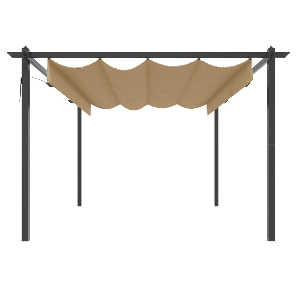 vidaXL Paviljoen met uitschuifbaar dak 4x3 m Taupe