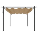 thumbnail of vidaXL Paviljoen met uitschuifbaar dak 4x3 m Taupe