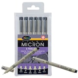 thumbnail of Sakura Fineliner Pigma, zwart, 6 stuks