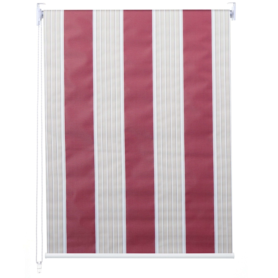 Décoshop26 - Verdunkelungsrollo für Fenster Sonnenschutz seitliche Bedienung 90 x 230 cm blickdicht rot/weiß/beige 04_0004590