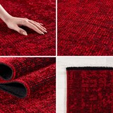 thumbnail of Carpetsale24 Baumwolle Teppich Rot 240x340 cm  Waschbar Vintage Kelim Kurzflor Rutschfest & Weich Einfarbig Meliert Für Wohnzimmer Schlafzimmer