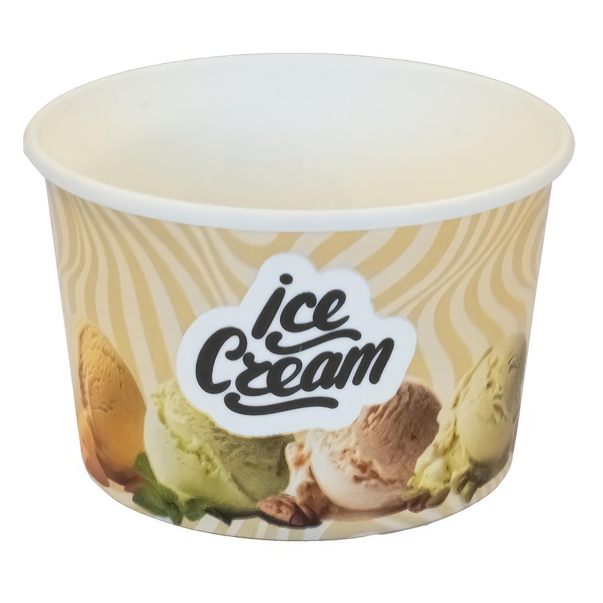 VEPATIM 250 Eisbecher 175 ml bedruckt "ICE CREAM" Ø85 mm 50 Stück