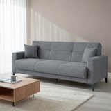 thumbnail of Divano Letto 3 Posti Con Cassettone Contenitore Imbottitura A Molle E Cuscini Inclusi Trasformabile in Letto Per Salotto 212 x 87 x 90 Cm Grigio