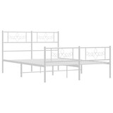 thumbnail of vidaXL Bedframe met hoofd- en voeteneinde metaal wit 140x200 cm