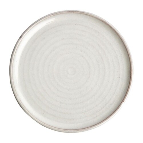 Olympia Canvas rond bord met smalle rand, wit, 26,5 cm