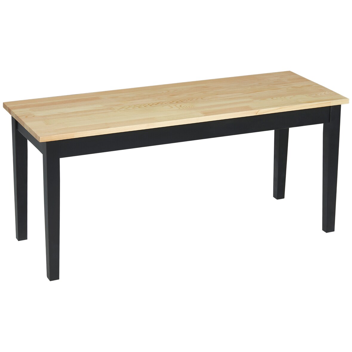 Sitzbank Kiefernholz Natur 102x36x45 cm für 2 Personen mit rutschhemmenden Fußpads, stabile Holzkonstruktion, modern für Küche Flur Esszimmer