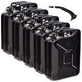 thumbnail of BW® Kraftstoffkanister Metall Benzinkanister 5x 20 Liter mit Ausgießer - Schwarz - RAL 9005 - TÜV-geprüft und UN-Zulassung - Made in Europe