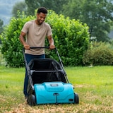 thumbnail of Mechanischer Laubsammler Großer Behälter 100L Breite 53 cm Kehrmaschine Laubsauger für Rasenschnitt INTEC