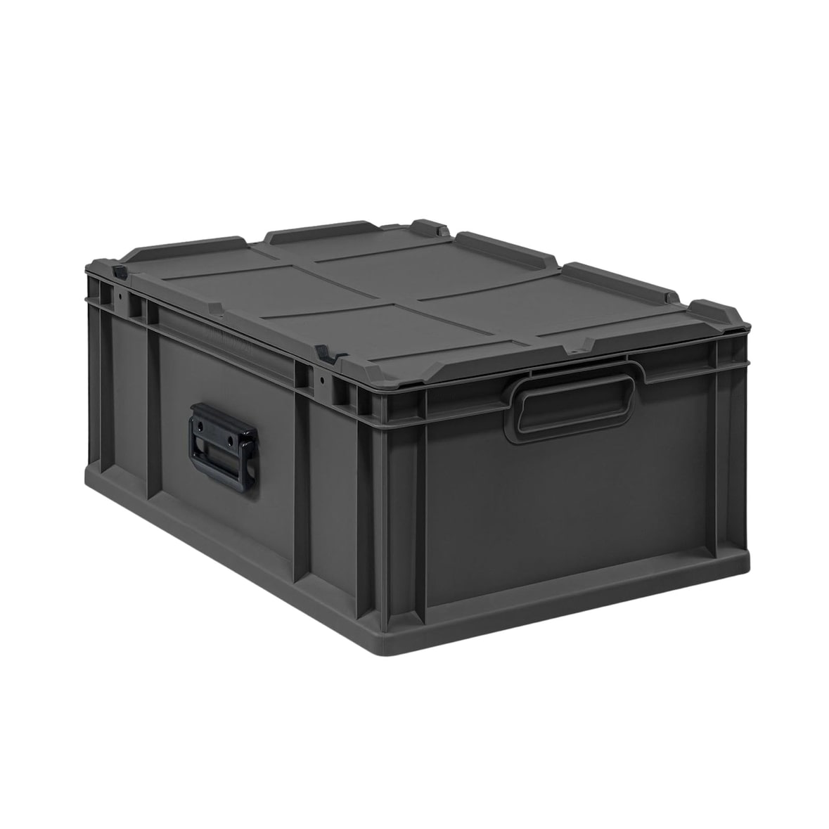 PROREGAL Eurobox NextGen Portable, HxBxT 23,5x40x60cm, 44 Liter, Schwarz, Eurobehälter, Transportbox, Transportbehälter, Stapelbehälter
