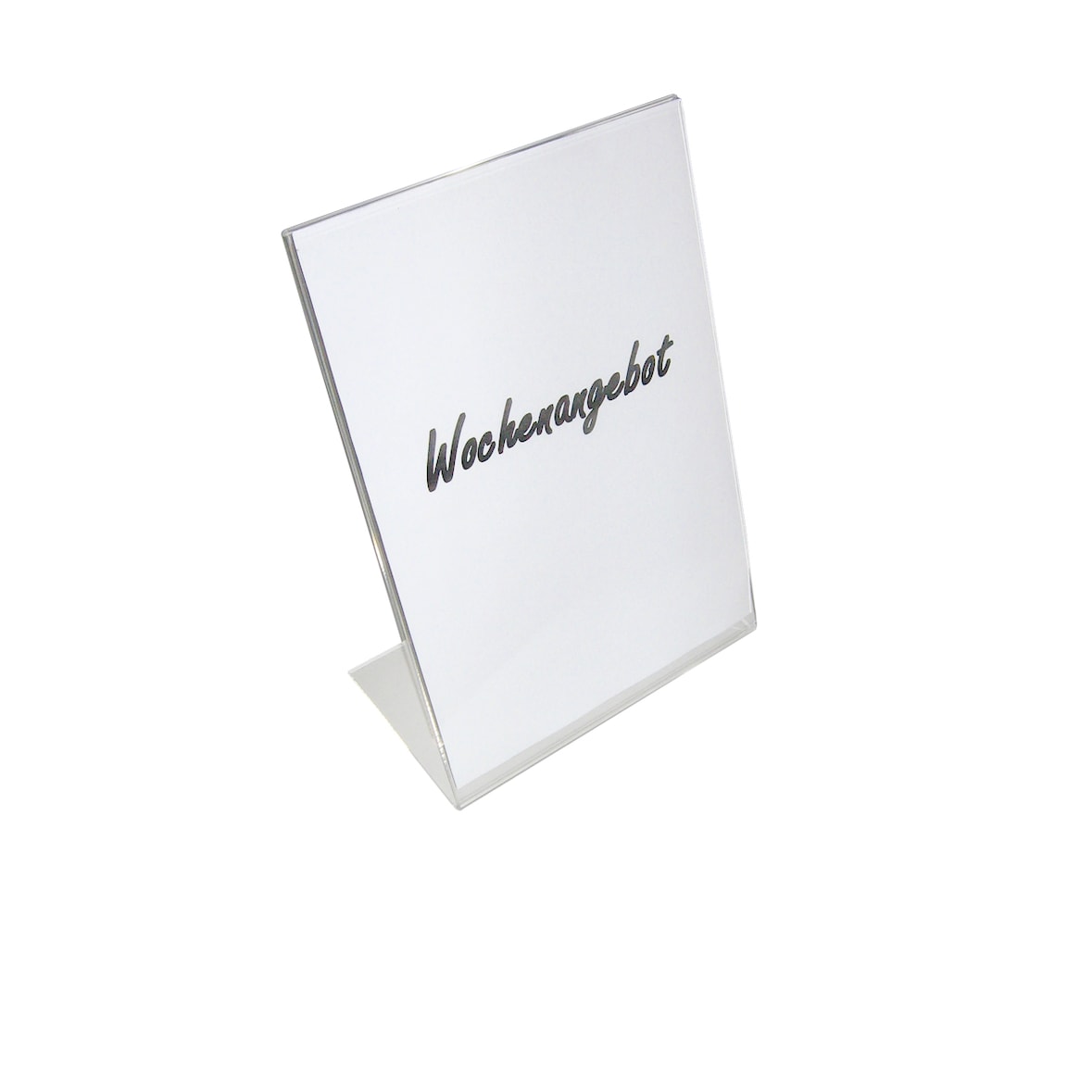 A.G.L. L-Aufsteller DIN A5 Hochformat aus Acrylglas, Maße 250 x 145mm