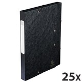 thumbnail of Exacompta 18516H 25x Archivbox Cartobox, flach geliefert, Rücken 25mm aus Colorspan-Karton, mit 3 Klappen und Gummizug, 25x33cm für DIN A4 - Schwarz