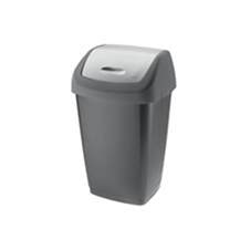 Tarrington House Cubo de basura rectangular con tapa basculante, antracita, 9 L