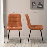 thumbnail of 2er Set Esszimmerstuhl FIGAD - Stoff Orange 45x55x84 cm | Essstühle Esszimmerstühle Küchenstühle Wohnzimmerstühle