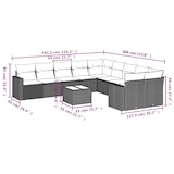 thumbnail of vidaXL 11-tlg. Garten-Sofagarnitur mit Kissen Braun Poly Rattan